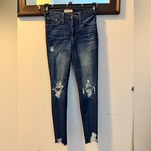 Madewell Distressed Skinny High Rise Blue Jeans Size 2